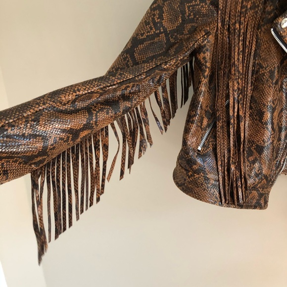 BLANK NYC animal print fringe moto jacket - Picture 7 of 15